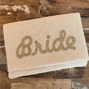 “Bride” White and Silver Clutch